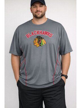 Chicago Blackhawks NHL size 2XL Classic Logo Grey & Red Shirt New with tags